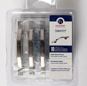 Hickory Hardware 10-Pack Cabinet Pulls - Satin Nickel, 3"